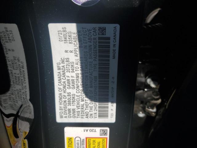2HGFE2F5XPH517498 - 2023 HONDA CIVIC SPORT 黑色 照片 12