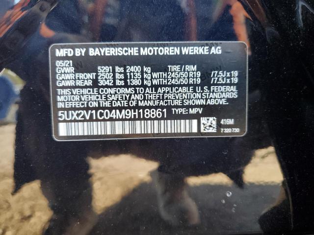 5UX2V1C04M9H18861 - 2021 BMW X4 XDRIVE30I BLACK photo 13