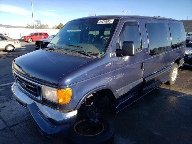 1FDRE14L55HA09381 - 2005 FORD ECONOLINE E150 VAN BLUE photo 1