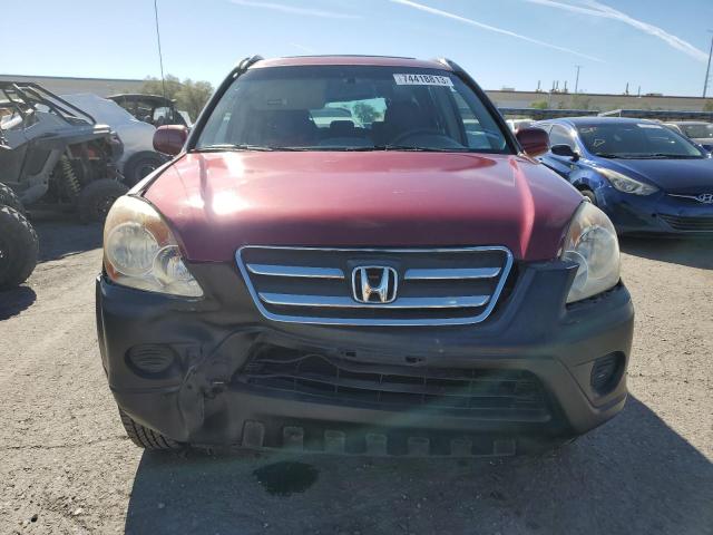 JHLRD78866C027468 - 2006 HONDA CR-V EX RED photo 5