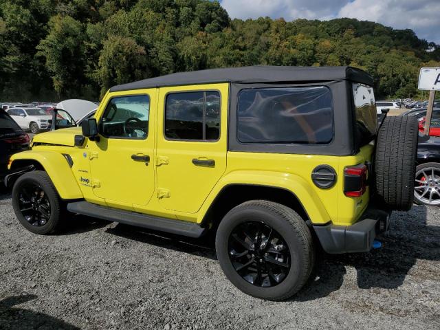 1C4JJXP65NW276098 - 2022 JEEP WRANGLER U SAHARA 4XE YELLOW photo 2