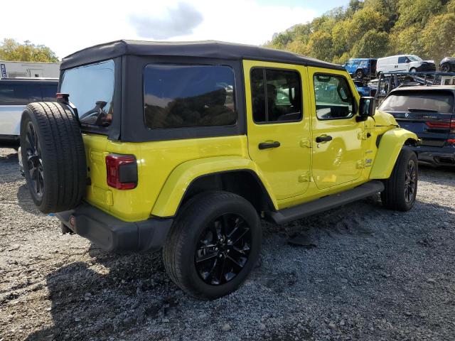 1C4JJXP65NW276098 - 2022 JEEP WRANGLER U SAHARA 4XE YELLOW photo 3