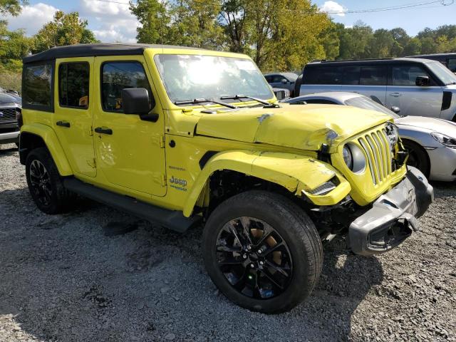 1C4JJXP65NW276098 - 2022 JEEP WRANGLER U SAHARA 4XE YELLOW photo 4