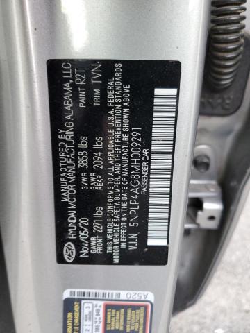 5NPLP4AG8MH009291 - 2021 HYUNDAI ELANTRA LIMITED SILVER photo 12