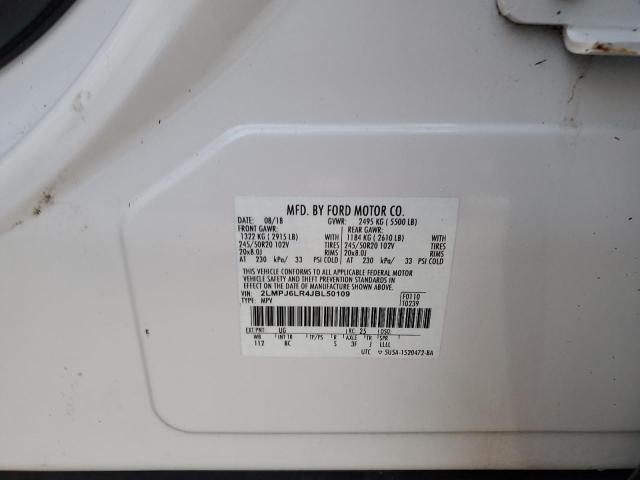 2LMPJ6LR4JBL50109 - 2018 LINCOLN MKX RESERVE Ақ фото 14