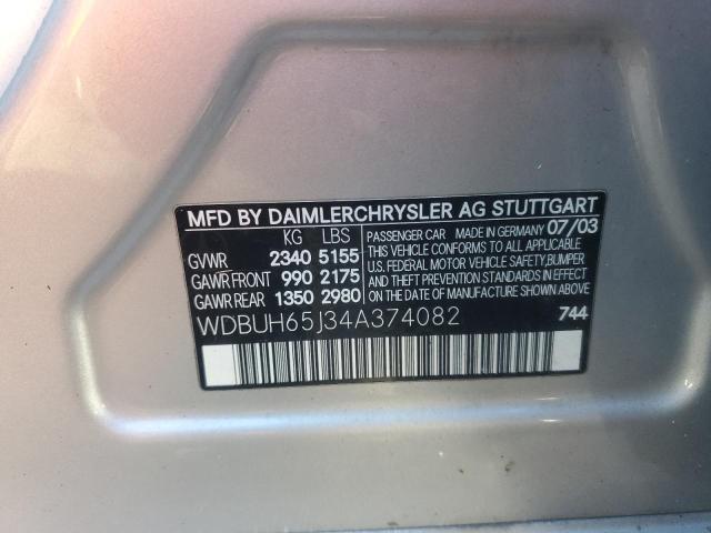 WDBUH65J34A374082 - 2004 MERCEDES-BENZ E-320 320 SILVER photo 13