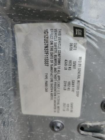 1G1ZU57N37F113337 - 2007 CHEVROLET MALIBU LTZ გრაფიტი ფოტო 13