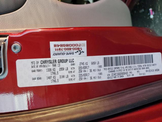 2C4RC1BG8DR696469 - 2013 CHRYSLER TOWN & COU TOURING 红色 照片 13