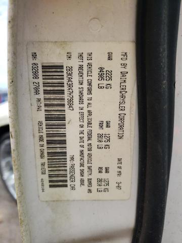 2B3KA43R47H796847 - 2007 DODGE CHARGER SE WHITE photo 12