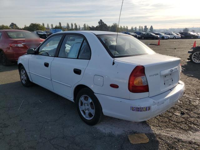 KMHCG45C62U358889 - 2002 HYUNDAI ACCENT GL WHITE photo 2