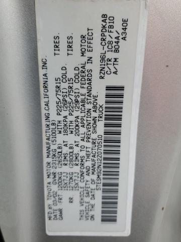 5TESM92N12Z070510 - 2002 TOYOTA TACOMA XTRACAB PRERUNNER 银色 照片 12