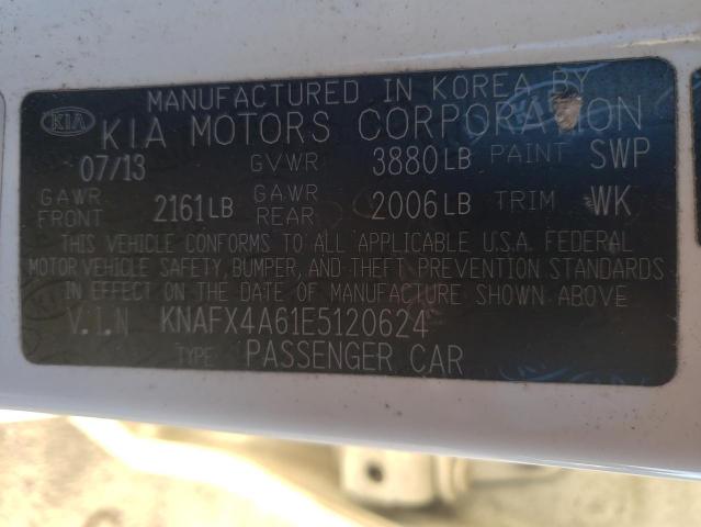 KNAFX4A61E5120624 - 2014 KIA FORTE LX WHITE photo 12