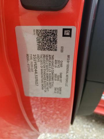 1G1Y62D44L5105117 - 2020 CHEVROLET CORVETTE STINGRAY 1LT RED photo 13