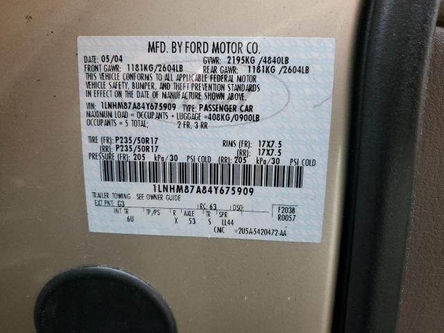 1LNHM87A84Y675909 - 2004 LINCOLN LS Qızıl foto 13