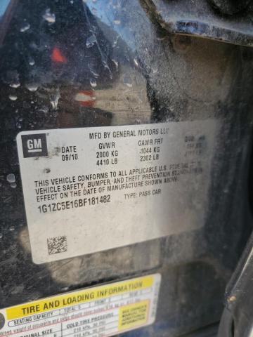 1G1ZC5E16BF181482 - 2011 CHEVROLET MALIBU 1LT Қара фото 12