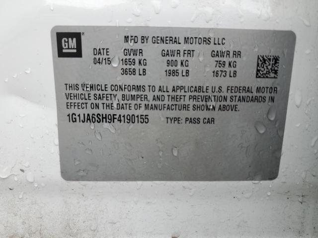 1G1JA6SH9F4190155 - 2015 CHEVROLET SONIC LS 白色 照片 12