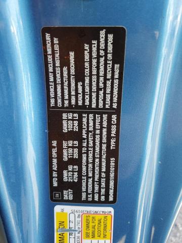 W04WJ3N51HG101915 - 2017 BUICK CASCADA SPORT TOURING BLUE photo 13