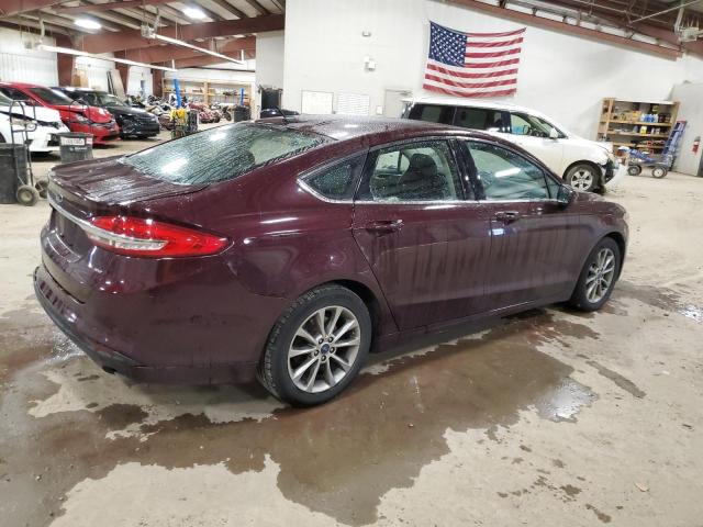 3FA6P0H73HR103888 - 2017 FORD FUSION SE MAROON photo 3