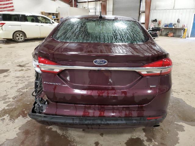 3FA6P0H73HR103888 - 2017 FORD FUSION SE MAROON photo 6