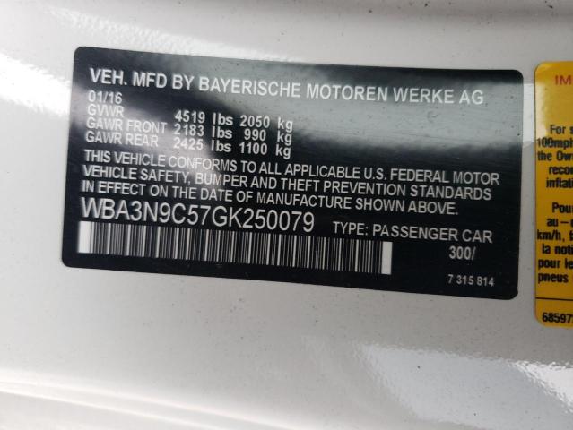 WBA3N9C57GK250079 - 2016 BMW 428 XI WHITE photo 12