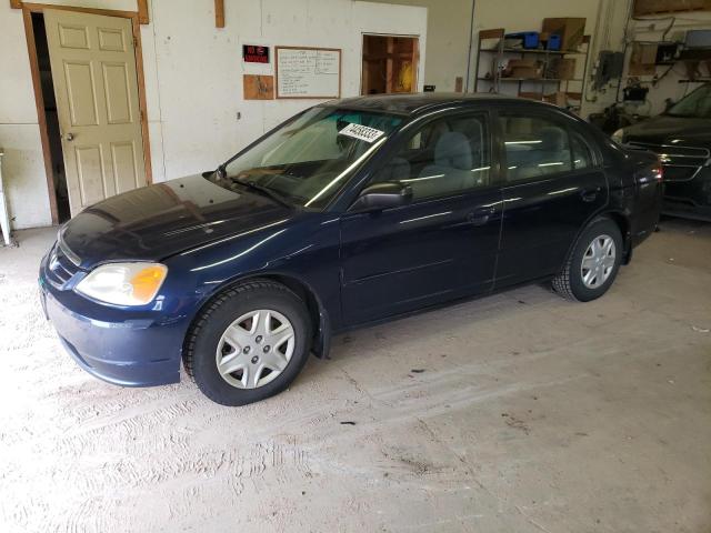 2HGES16523H599865 - 2003 HONDA CIVIC LX BLUE photo 1