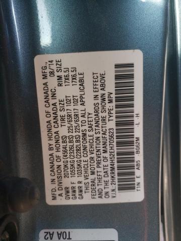 2HKRM4H52EH705623 - 2014 HONDA CR-V EX TEAL photo 14