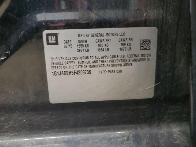 1G1JA6SH5F4209736 - 2015 CHEVROLET SONIC LS 黑色 照片 12