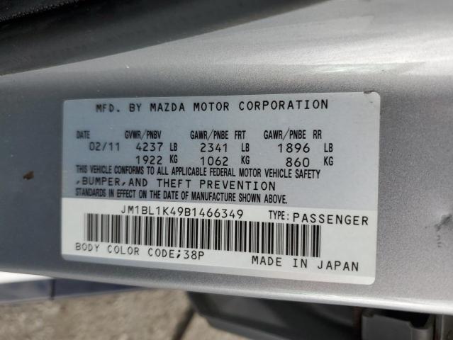 JM1BL1K49B1466349 - 2011 MAZDA SPEED 3 ვერცხლისფერი ფოტო 12