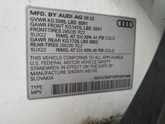 WA1VXBF70PD001969 - 2023 AUDI Q7 PRESTIGE WHITE photo 12
