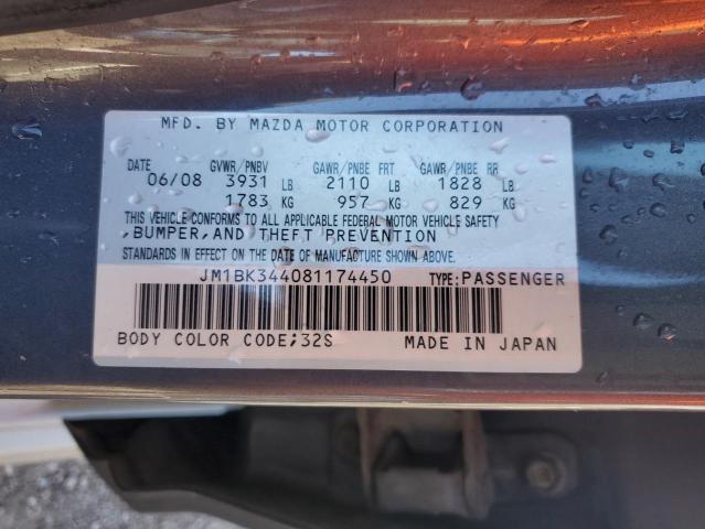 JM1BK344081174450 - 2008 MAZDA 3 HATCHBACK GRAY photo 14