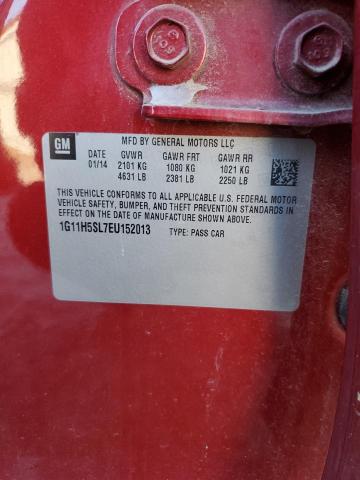 1G11H5SL7EU152013 - 2014 CHEVROLET MALIBU LTZ წითელი ფოტო 12