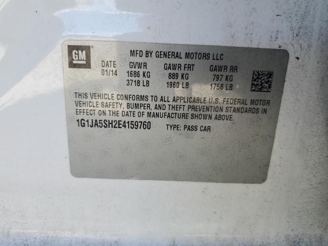 1G1JA5SH2E4159760 - 2014 CHEVROLET SONIC LS WHITE photo 13