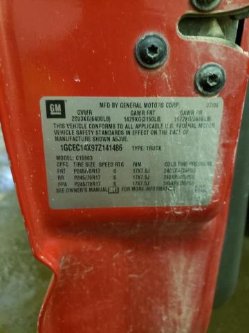 1GCEC14X97Z141486 - 2007 CHEVROLET SILVERADO C1500 CLASSIC RED photo 12