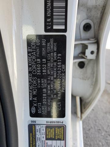 KNADM4A32D6268179 - 2013 KIA RIO LX WHITE photo 12