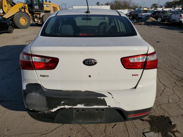 KNADM4A32D6268179 - 2013 KIA RIO LX WHITE photo 6