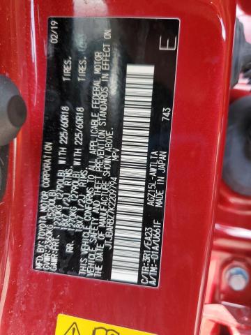 JTJBARBZ7K2209794 - 2019 LEXUS NX 300 BASE წითელი ფოტო 13