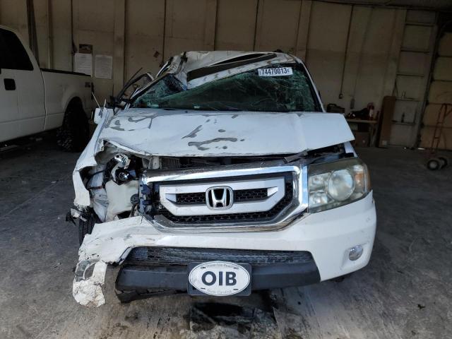 5FNYF3H61BB033993 - 2011 HONDA PILOT EXL WHITE photo 5