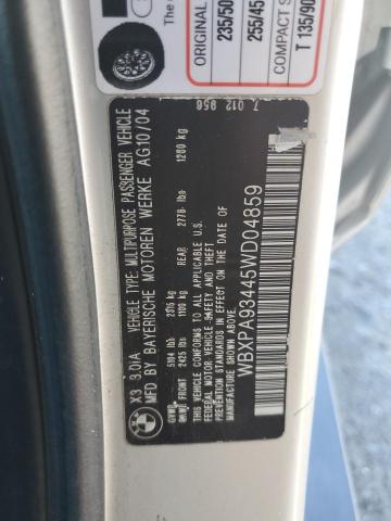 WBXPA93445WD04859 - 2005 BMW X3 3.0I SILVER photo 14