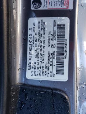 JN1AZ4EH4DM380199 - 2013 NISSAN 370Z BASE GRAY photo 12