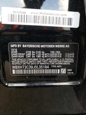 WBXHT3C39J5L35184 - 2018 BMW X1 XDRIVE28I BLACK photo 13