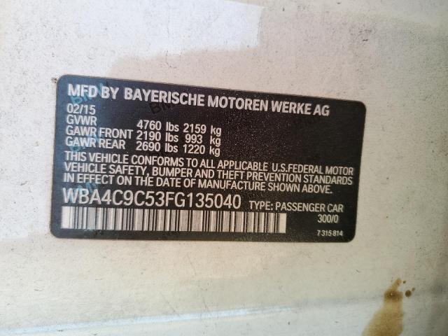 WBA4C9C53FG135040 - 2015 BMW 428 XI GRAN COUPE SULEV WHITE photo 12