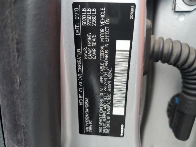 YV1992AH3A1126548 - 2010 VOLVO S80 T6 SILVER photo 12