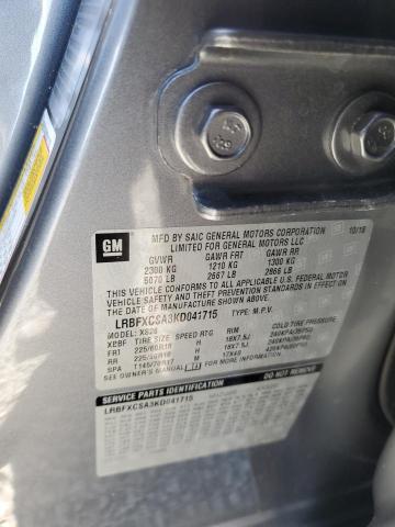 LRBFXCSA3KD041715 - 2019 BUICK ENVISION ESSENCE Մոխրագույն լուսանկար 12