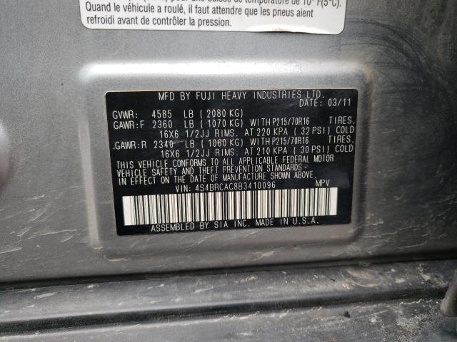 4S4BRCAC8B3410096 - 2011 SUBARU OUTBACK 2.5I SILVER photo 13