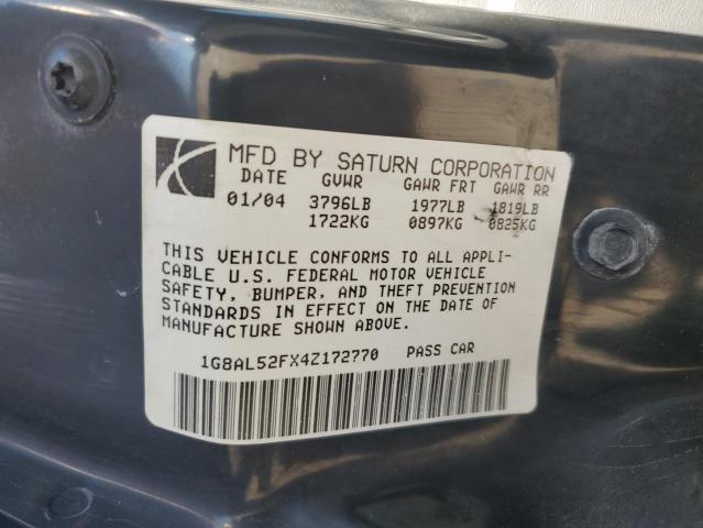 1G8AL52FX4Z172770 - 2004 SATURN ION LEVEL 3 GRAY photo 12