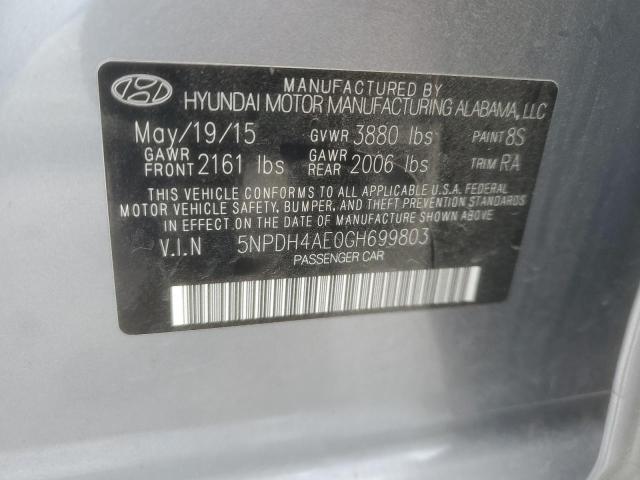 5NPDH4AE0GH699803 - 2016 HYUNDAI ELANTRA SE GRAY photo 12