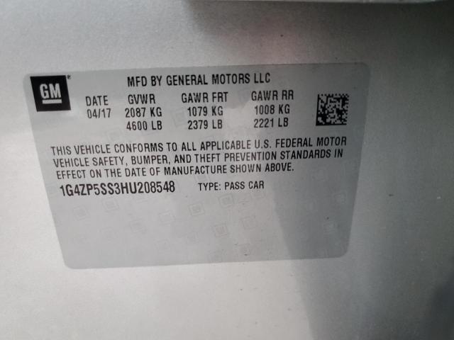 1G4ZP5SS3HU208548 - 2017 BUICK LACROSSE ESSENCE ვერცხლისფერი ფოტო 12