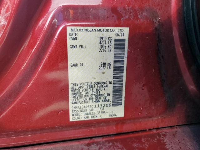 1N4AL3AP5FC113206 - 2015 NISSAN ALTIMA 2.5 RED photo 12