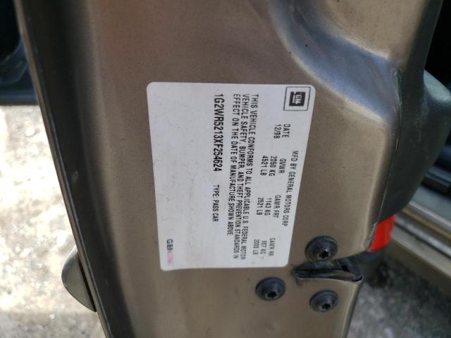 1G2WR5213XF254624 - 1999 PONTIAC GRAND PRIX GTP BROWN photo 12