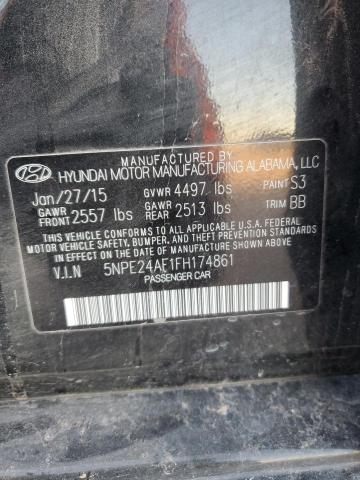 5NPE24AF1FH174861 - 2015 HYUNDAI SONATA SE BLACK photo 13